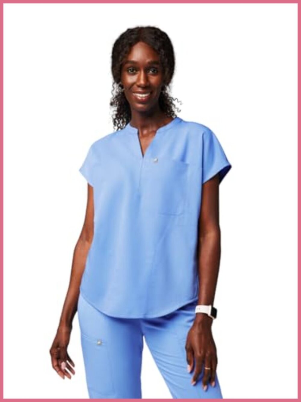 Fabletics Evolve 3-Pocket Scrub Top Oversized MotionTech Stretch Medical